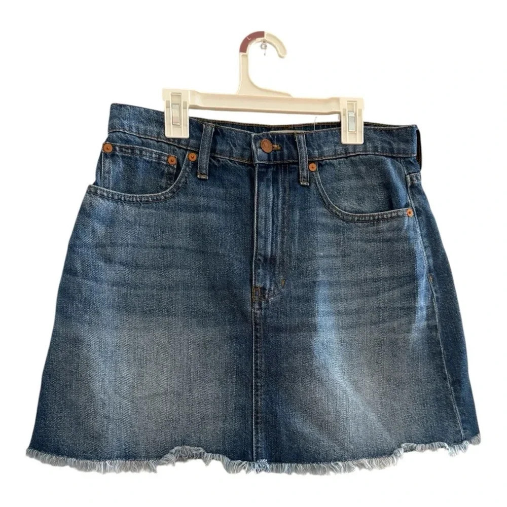 Madewell Rigid Denim High Rise A-Line Denim Mini Skirt Size 28